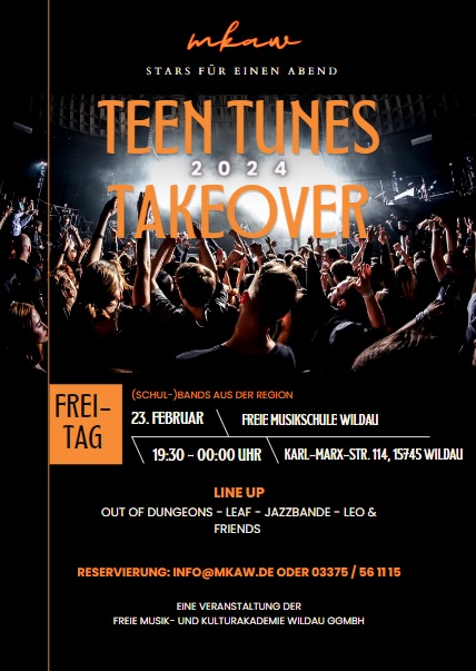 Teen Tunes Takeover Bandcontest Bandwettbewerb MKAW Wildau
